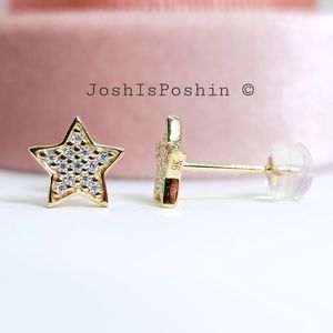 9K Gold Moissanite star shape stud earrings